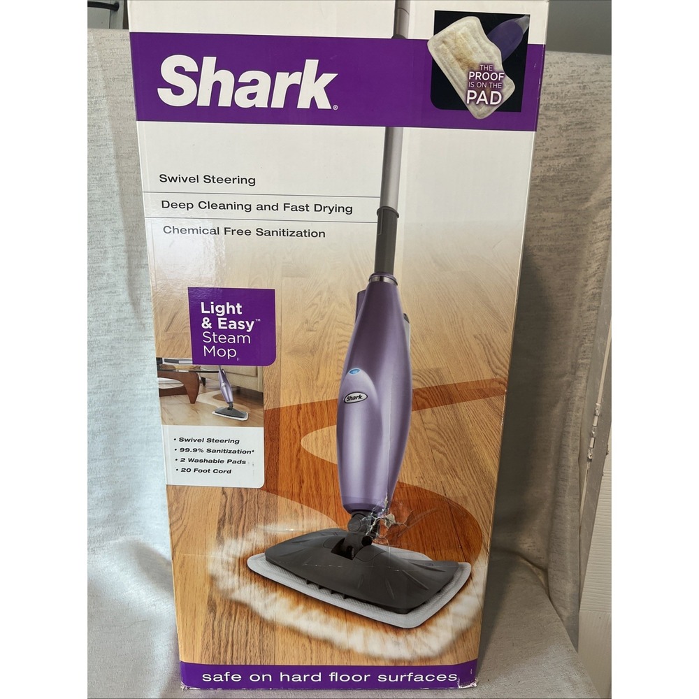 Shark Light & Easy Steam Mop Model S3251 Purple Hard Floor Cleaner New See Pics